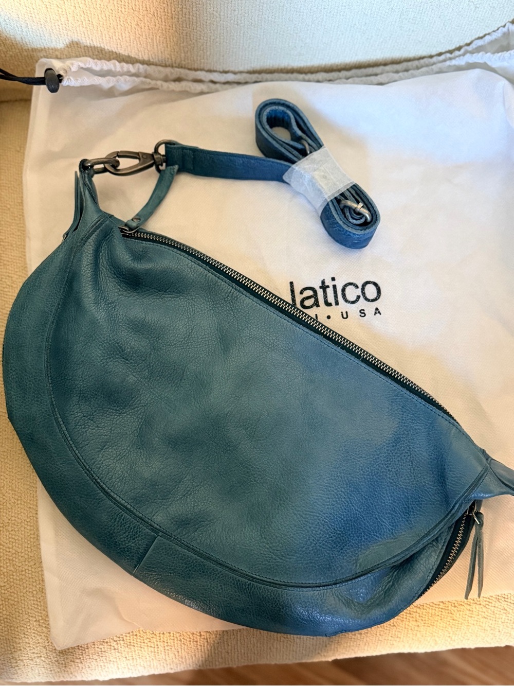 NWOT Latico Callie Leather Sling Bag. Color: Denim
